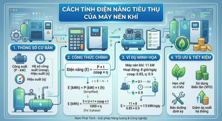 tinh dien nang tieu thu may nen khi